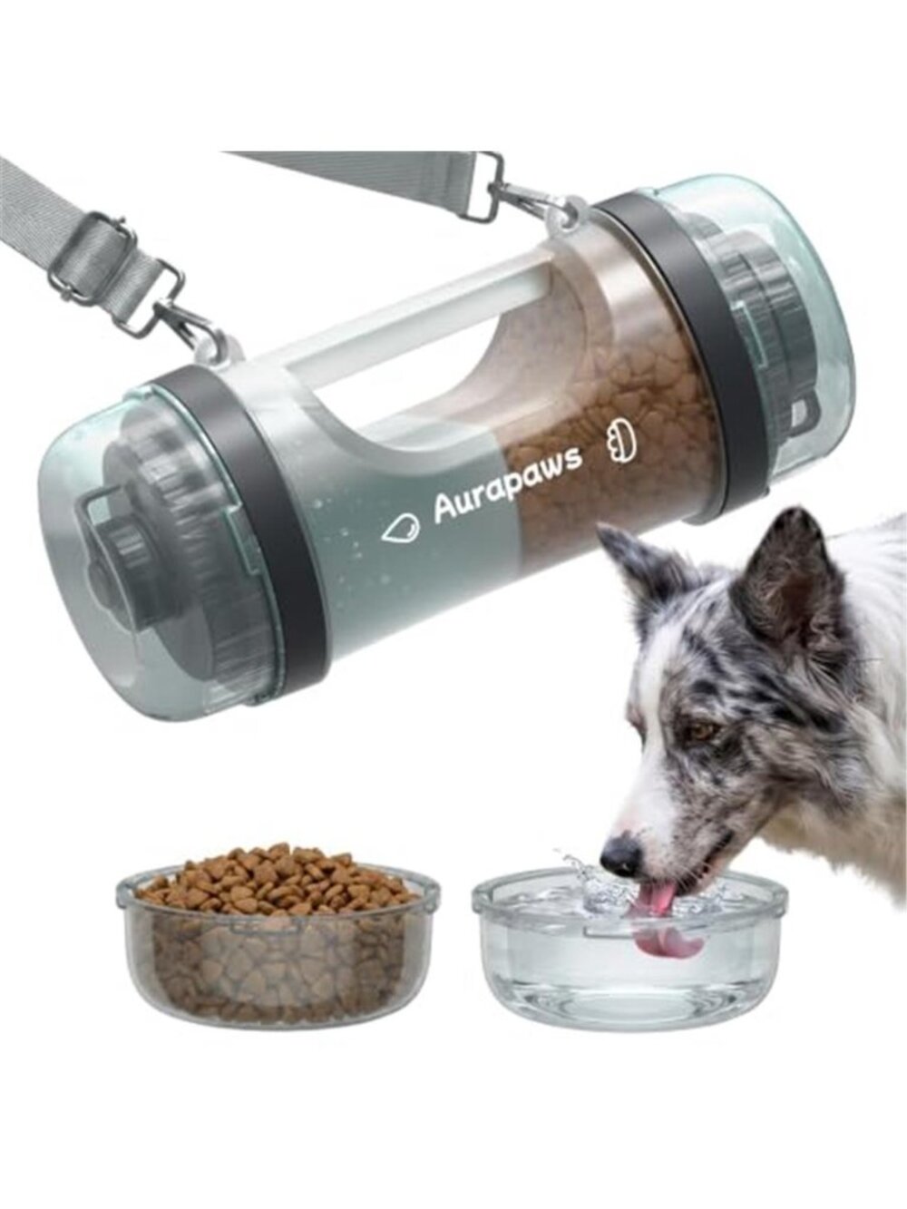 33.5oz Portable Dog Water Bottle for Travel Hydration and Food Feeder